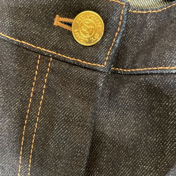 St John Denim Boot cut Jeans Jewel Rhinestone Dark wash - Picture 7 of 9